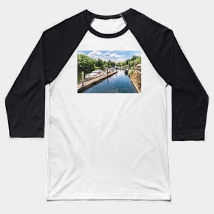 Moored Boats at Ray Mill Island Baseball T-Shirt